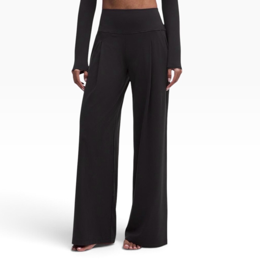 Lululemon Align Palazzo Pant Black Nulu Wide Leg Pleated Size 2 NWOT